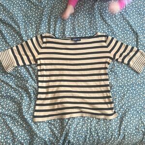 Jones, New York, large 100% cotton striped shirt